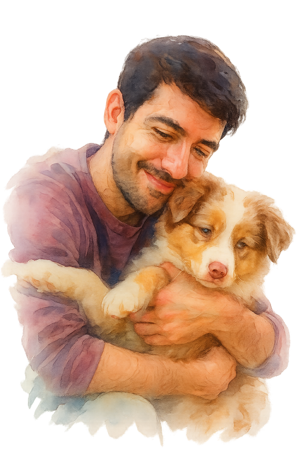 Gianmarco con il cane in natura